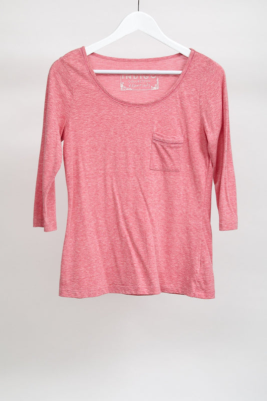 Womens M&S Pink 3/4 Sleeve Top: Size Medium
