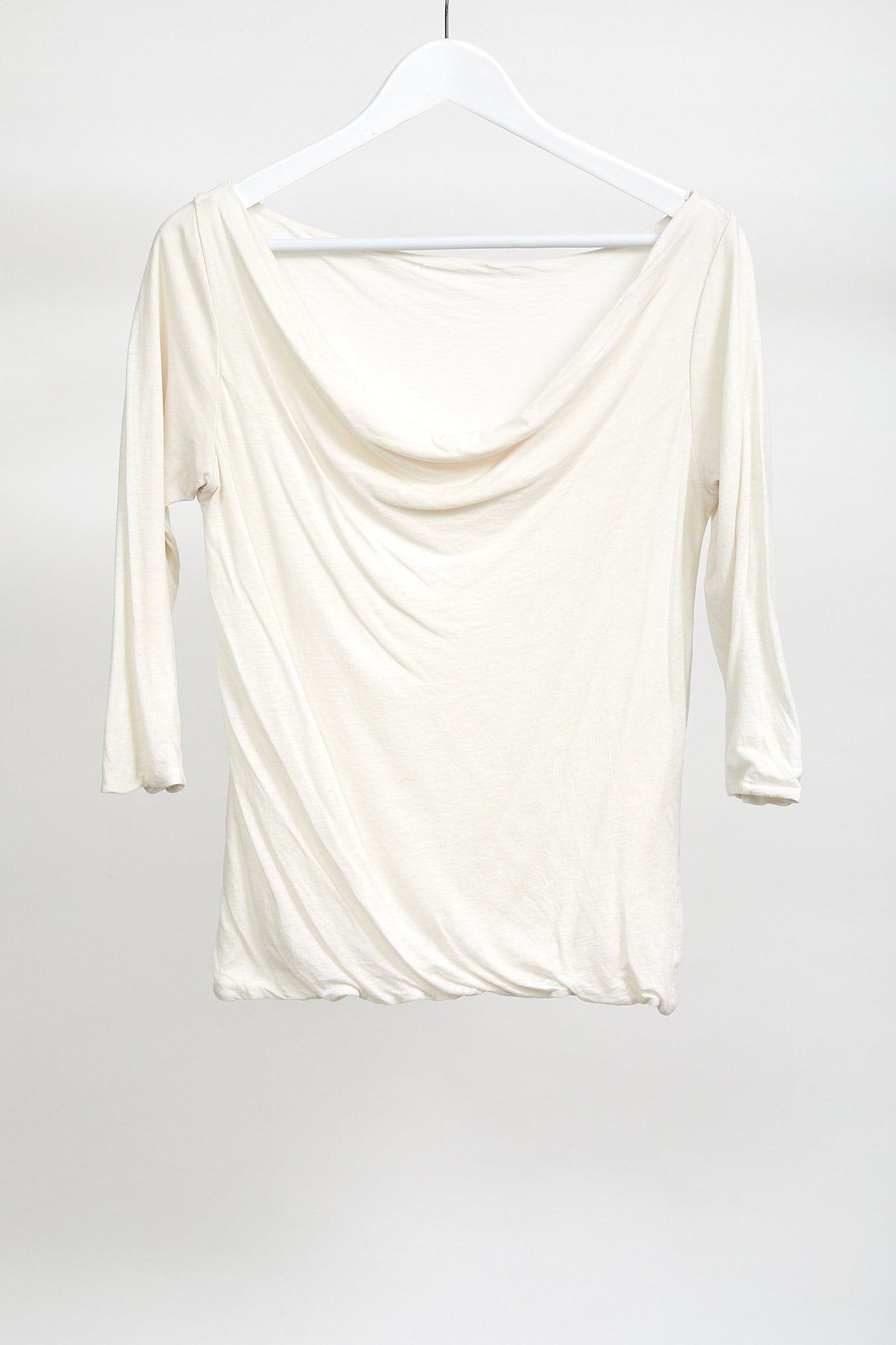 Womens Cream Long Sleeve T-Shirt: Size Small