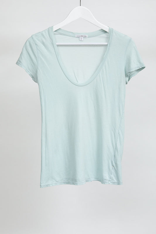 Womens Pale Blue Short Sleeve T-Shirt: Size Small
