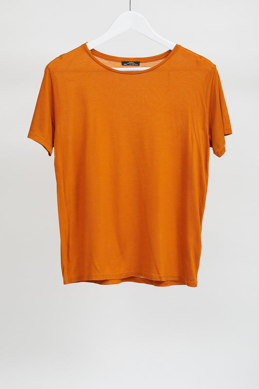 Womens Orange Short Sleeved T-Shirt: Size Small