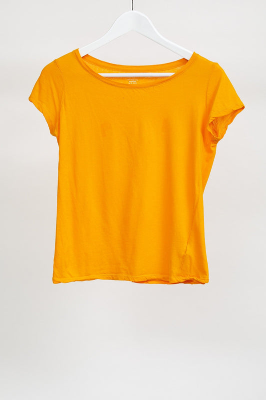 Womens Yellow Orange Short Sleeve T-Shirt: Size Small