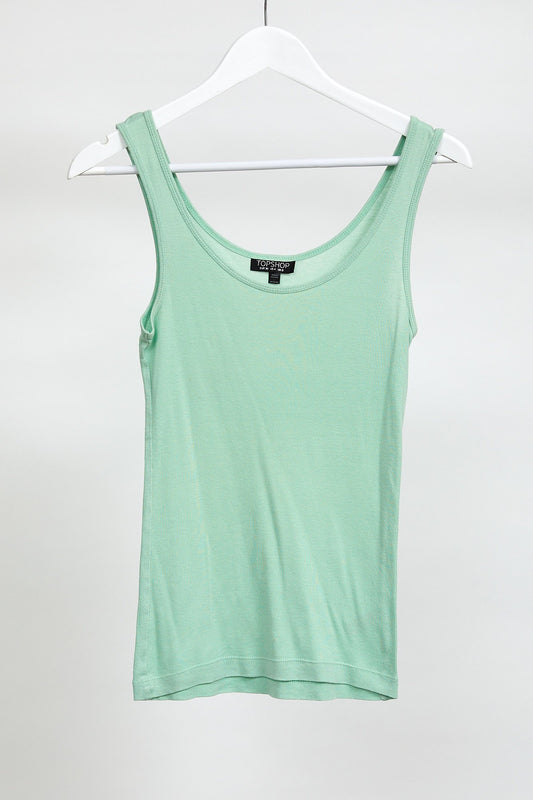 Womens Topshop Green Vest Top: Size Small