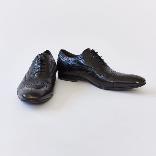 Black brogue style shoes size 9